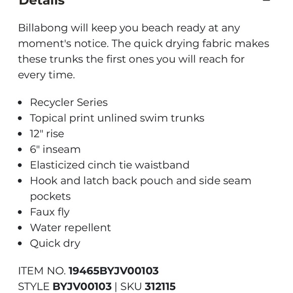 Billabong Sundays Layback Swim Trunks - Picture 5 of 5